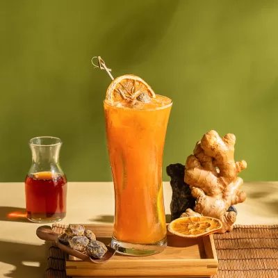 Trà cam mơ gừng