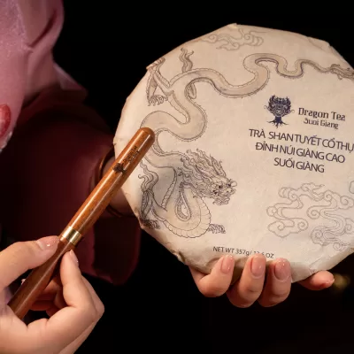 Trà ép bánh lên men sống tròn 357g - Bánh