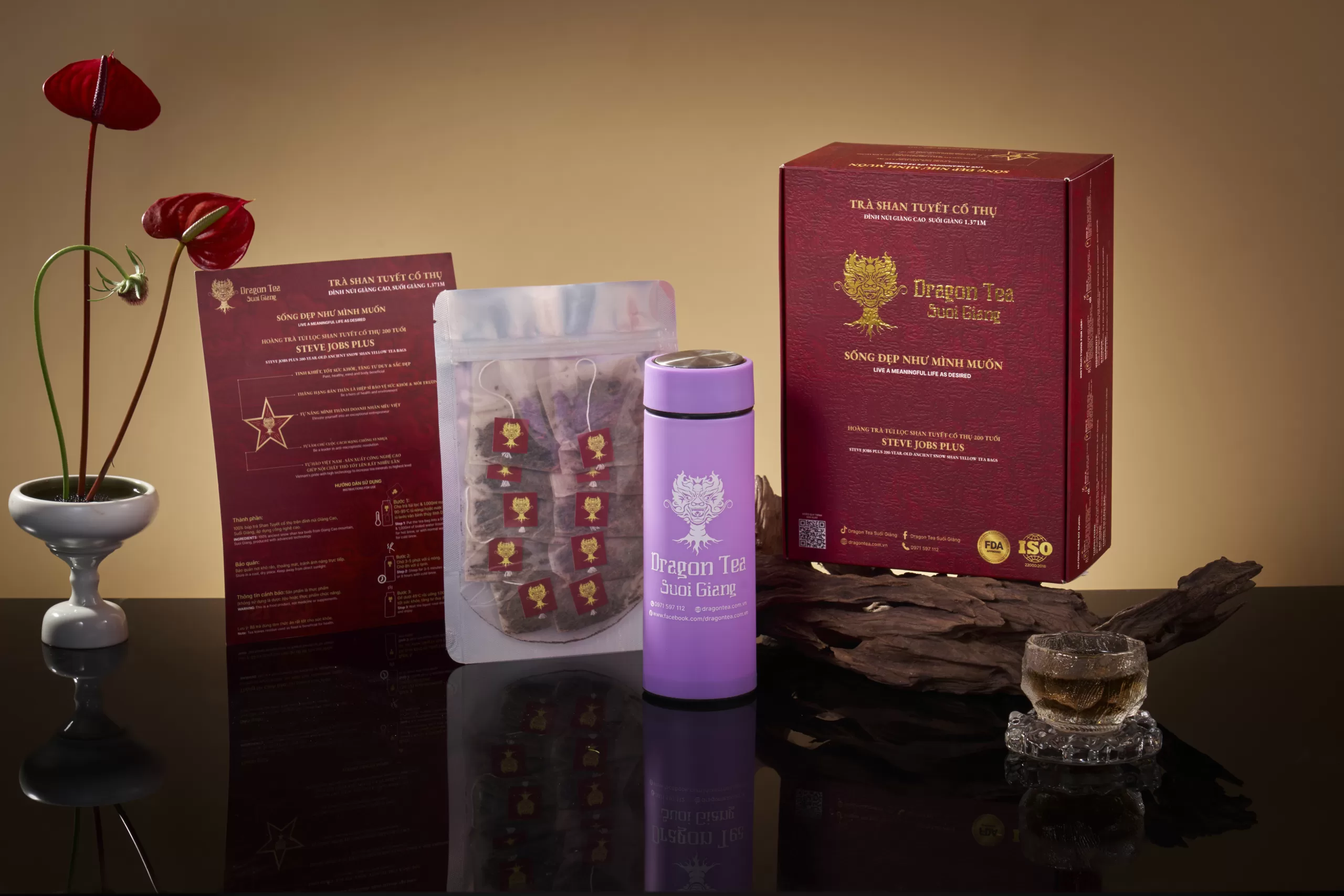 Hoàng Trà 1 tôm 2 lá 10 gói x3.3gr (Trà túi lọc Steve Jobs Plus) - Túi